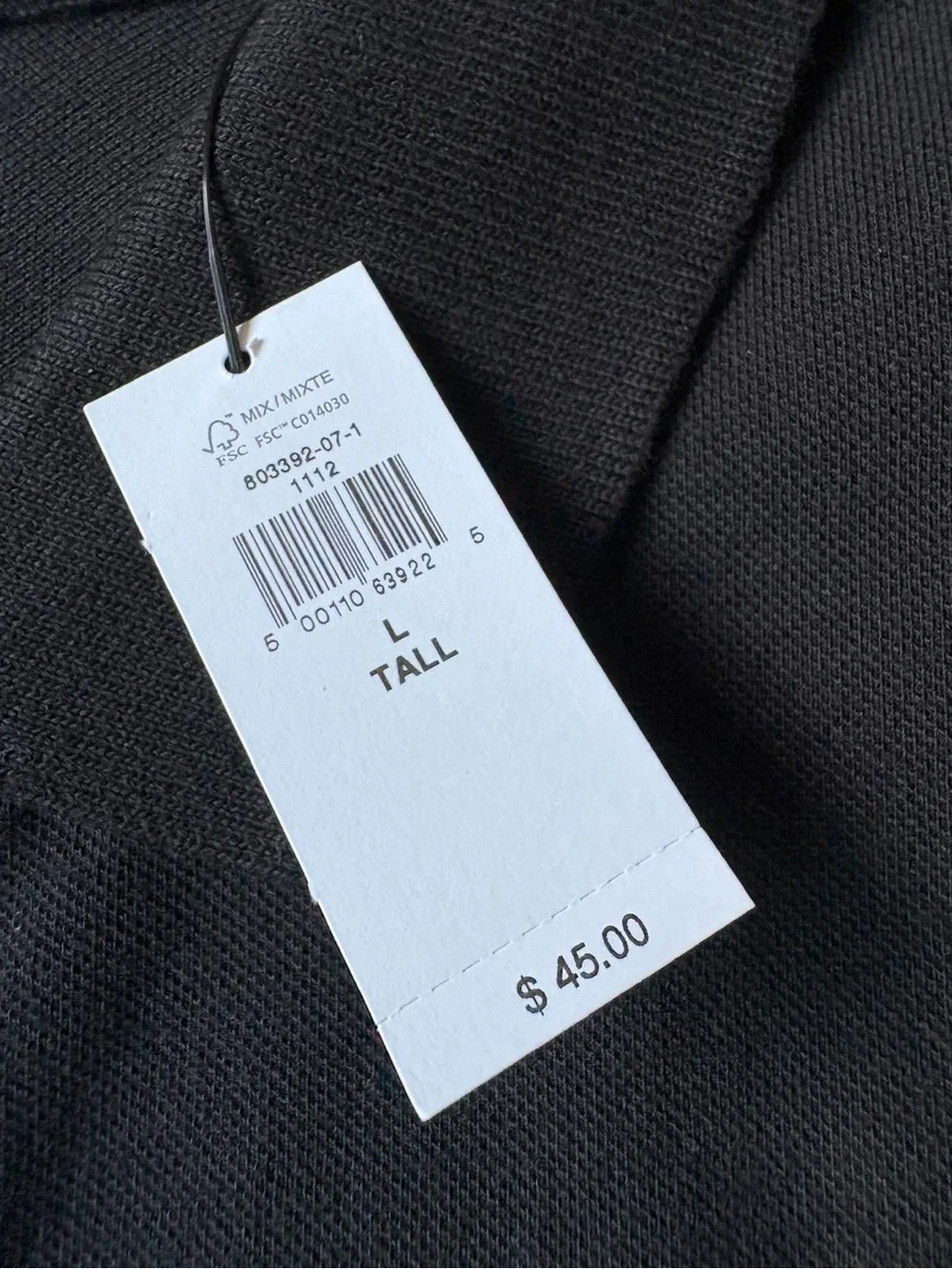 Banana Republic Men's Black Pique Polo